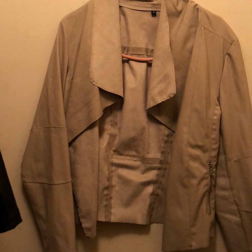 Fashion nova leather jacket size 16 Asymmetric